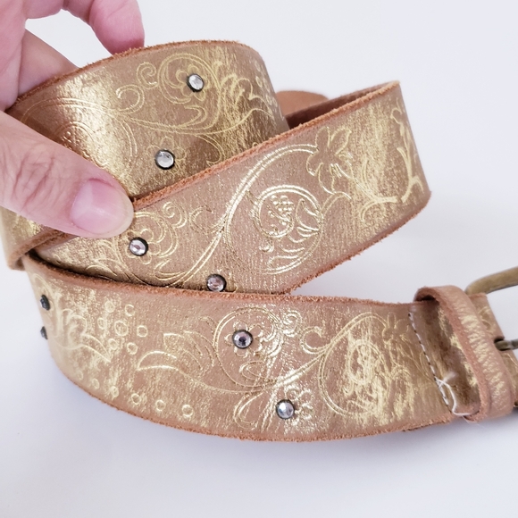 Vintage Express Gold Leather Belt - Picture 6 of 14